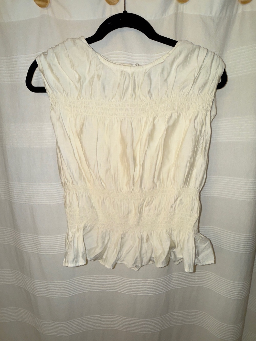 H&M Cream Colored Smocked Top